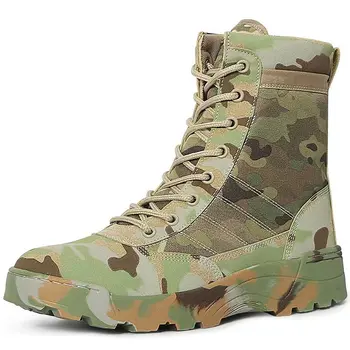 Камуфляжные военные ботинки, мужская обувь, походная обувь, износостойкие тренировочные боевые ботинки, боковая молния, тактические ботинки, мужские