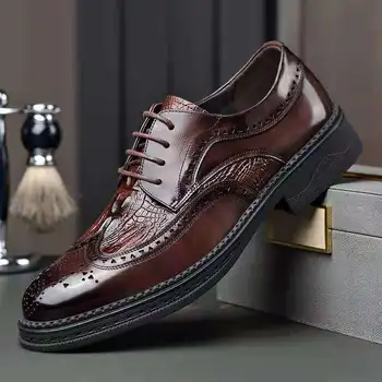 Мужская обувь, обувь из натуральной кожи, универсальная деловая повседневная обувь из кожи типа 