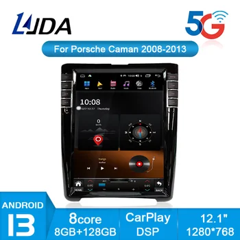 Автомобильный Мультимедийный Плеер LJDA Android 13 Для Porsche Cayman 2008-2013 Автомобильный Радиоприемник GPS Навигация Автозвук DSP Carplay 12,1 Дюйма