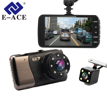 E-ACE 4,0-дюймовая мини-камера для приборной панели автомобиля с разрешением 1080P, видеорегистратор спереди и сзади ADAS, видеорегистратор ночного видения с 2 камерами
