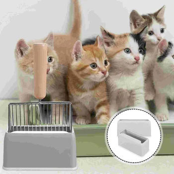 Основание для совка для кошачьего туалета, 2 шт, подставки для бытовых совков, металлические держатели для ложек, пластиковые износостойкие кронштейны, товары для домашних животных