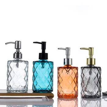 Дозатор мыла из прозрачного стекла, Дезинфицирующее средство для рук, гель для душа, контейнер для шампуня, Вакуумная бутылка, Аксессуар для украшения ванной комнаты