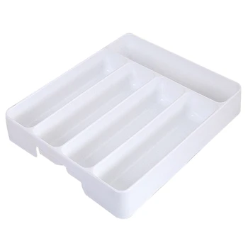 Новый кухонный ящик-органайзер, Лоток для разделения ложек и столовых приборов, Отделочный ящик для хранения столовых приборов, Кухонный органайзер для хранения столовых приборов, белый