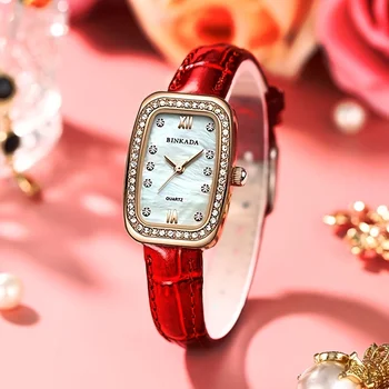 1шт Красный сплав элегантные кварцевые часы, подарок для детей женщин часы женские часы Luxury ailang часы שעונים לנשים יוקרה 2022