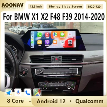 Автомобильный Радиоприемник Qualcomm 12,3”Blade Screen Для BMW X1 X2 F48 F39 2014-2020 NBT EVO Android 12 GPS Navi Мультимедийный Плеер Carplay Unit