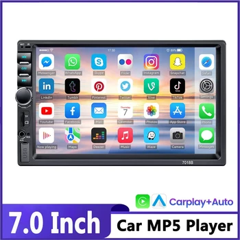 Универсальное автомагнитоло Carplay на 2 Din, Автомобильный мультимедийный плеер с сенсорным экраном 7 дюймов с поддержкой радиоприемника BT FM, USB-камера