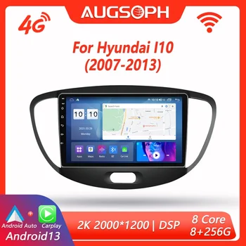 Автомагнитола Android 13 для Hyundai I10 2007-2013, 9-дюймовый мультимедийный плеер 2K с 4G Carplay и 2Din