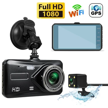 Автомобильный Видеорегистратор Dash Cam WiFi 4.0 Full HD 1080P Автомобильная Камера Заднего Вида Видеорегистратор Auto DVR Dashcam Black Box GPS Track Автомобильные Аксессуары