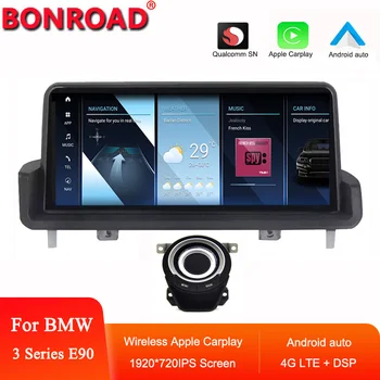 Bonroad Беспроводной Apple CarPlay Android Auto Multimedia Сенсорный Экран Для BMW 3 Серии E90 E91 E92 E93 Головное Устройство