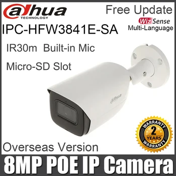 Оригинальная Dahua IPC-HFW3841E-SA 8-Мегапиксельная ИК-Пуля С Фиксированным Фокусным расстоянием Сетевая Камера WizSense PoE IP-Камера Со Встроенным Микрофоном SMD Plus IP67 H.265