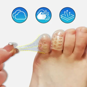 Протектор для трубок Протектор для ног Мягкий Гель для Волдырей Дышащий Силиконовый Инструмент для ухода За пальцами ног Разделители маленьких мозолей Носок Носок