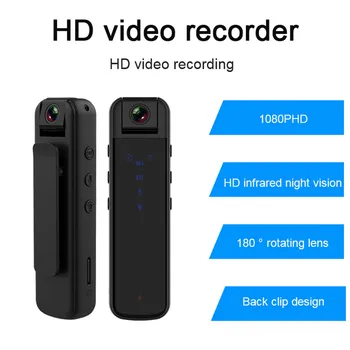 Камера ночного видения HD 1080P с поворотом объектива на 180 ° Циклическая запись Интеллектуальное обнаружение мобильных устройств Wi-Fi Карманная видеокамера