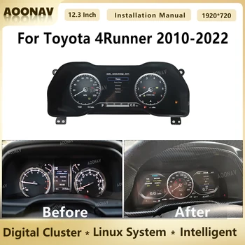 Цифровая приборная панель для Toyota 4Runner 2010-2022, автомобильный дисплей с приборной панелью, ЖК-экран, измерители скорости, виртуальный кристалл кабины
