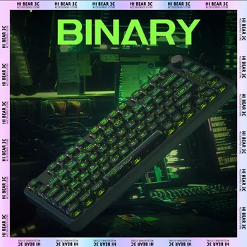 PIIFOX Binary Keycaps Светопропускающий Полупрозрачный Колпачок для ключей Сублимация 117 клавишных PBT Набор Колпачков для ключей Механическая клавиатура Подарки для ключей