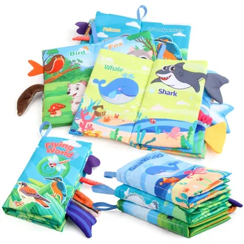 Игрушка для раннего обучения ребенка Матерчатая книга для хвоста Интерактивная звуковая погремушка для бумажной ткани Детские обучающие игрушки