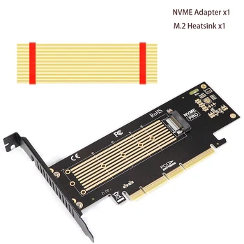 Адаптер PCIe К NVMe с Алюминиевым Радиатором SSD 22110, 64 Гбит /с M2 Ssd Gen4 PCIe 4.0 X4 X8 X16 Карта Расширения для настольных компьютеров