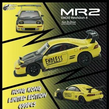 MT В наличии 1:64 MR2 SW20 Желтый карбоновый капот, литая под давлением коллекция моделей автомобилей Diorama, миниатюрные игрушки Carros, МикроТурбо