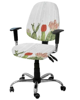 Текстура деревянной доски из тропического растения Кактус, Летний стиль, Эластичный чехол для кресла, Съемный чехол для офисного кресла, чехлы для сидений