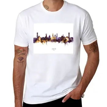 Новая футболка Lucca Italy Skyline, футболки оверсайз, графические футболки, одежда хиппи, тренировочные рубашки для мужчин