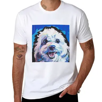 Новая забавная собака Кавашон, яркая красочная футболка в стиле поп-арт, белые футболки для мальчиков, футболки оверсайз, спортивная рубашка, футболка с коротким рукавом для мужчин