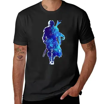 Новая футболка MANDO Silhouette с синими брызгами краски, футболка с аниме, великолепная футболка, мужская тренировочная рубашка