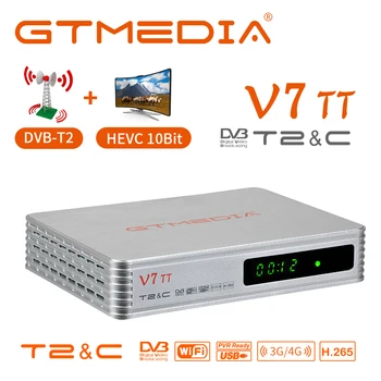 GTMEDIA V7TT Наземный ТВ-Ресивер DVB-T/T2 Кабельный Декодер H.265 HEVC 10-битный Тюнер USB Wifi YouTube PK TT PRO TDT Телеприставка