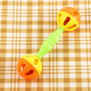 Креативный интерактивный жевательный шарик с двойной головкой, колокольчик, игрушки для жевательных птиц-попугаев