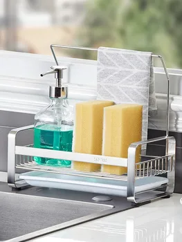 Кухонный подоконник полка раковина окно губка кухонное полотенце сливная корзина кухонное полотенце чистящая салфетка для хранения жидкости для мытья посуды