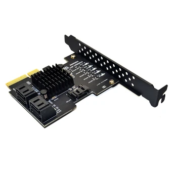 Чип JMS585 5 портов SATA 3,0 к PCIe Карта расширения 4X Gen 3 PCI express SATA Адаптер Конвертер SATA 3 с Радиатором для жесткого диска НОВЫЙ