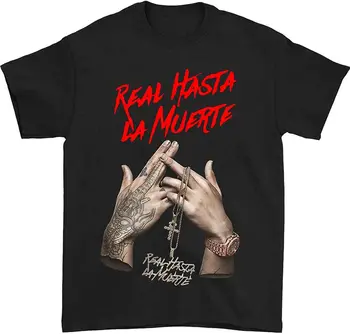 Модная футболка рэпера Anuel Real Hasta La Muerte. Повседневные футболки из 100% Хлопка с коротким рукавом, Свободный Топ, Размер S-3XL