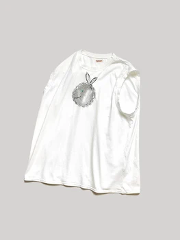 23SS KAPITAL Hirata Hiroshi Rabbit Year Японская модная хлопковая футболка свободного кроя с коротким рукавом Fan Tank Vest