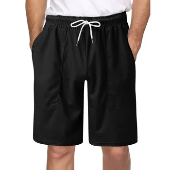 Мужские спортивные шорты, влагоотводящие пятиточечные плавки, Летние тренировочные брюки для бега трусцой С карманами, Эластичные дышащие спортивные шорты