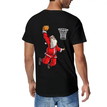 Новая Баскетбольная футболка Santa Slam Dunk, Рождественская Спортивная футболка с Рождественским мячом, футболка с коротким рукавом, мужские дизайнерские футболки, мужские