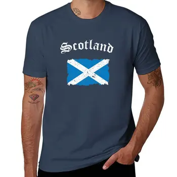 Новый винтажный флаг Шотландии - футболка с изображением шотландского флага в стиле ретро, футболка с коротким рукавом, топы больших размеров, мужская футболка