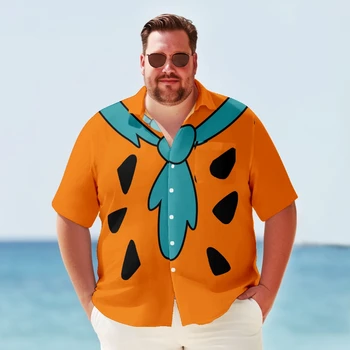 Большая и высокая Гавайская рубашка для мужчин, винтажное Ностальгическое кино, веселое лето, одежда больших размеров с коротким рукавом Y2kStreetwear