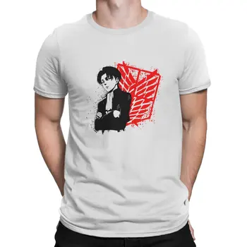 Красивая футболка с аниме Attack on Titan Levi, готическая футболка с круглым вырезом, Harajuku, полиэстер с коротким рукавом
