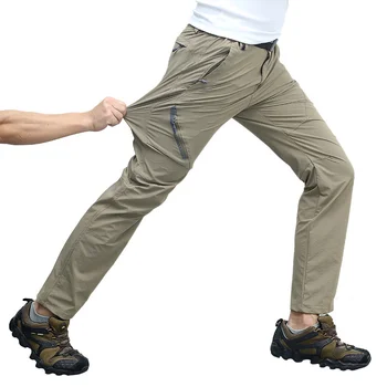 Мужские тактические быстрый сухой брюки летние повседневные эластичные ультра-тонкие дышащие штаны водонепроницаемые военные Карго мужчин 7XL 8XL