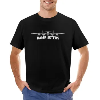Чертеж бомбардировщика Dam Busters Lancaster Подарочная футболка Dambusters, винтажная футболка, мужские белые футболки