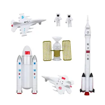7x Космический игровой набор Игрушечные фигурки астронавтов Космический шаттл Космическая ракета Детские космические игрушки для мальчиков и девочек Рождественские малыши 4-6 лет