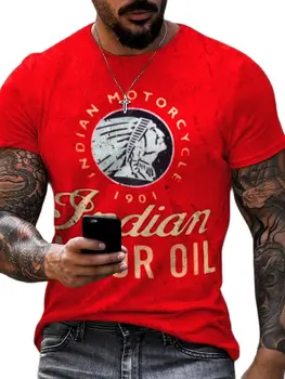 Винтажная мужская повседневная футболка Oil Locomotive