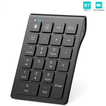 Цифровая клавиатура Bluetooth с 22 клавишами, перезаряжаемая беспроводная цифровая клавиатура для ноутбука iPad с цифровой клавиатурой