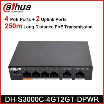 Dahua DH-S3000C-4GT2GT-DPWR Гигабитный PoE-Коммутатор 1000M 4POE 2Uplink Порт Hi-PoE Сетевой Коммутатор Ethernet Источник Питания Для IP-Камеры