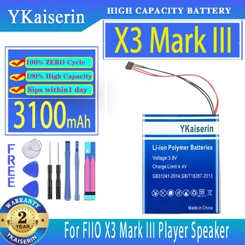 Сменный аккумулятор YKaiserin 3100mAh для цифровых батарей для плеера, динамика FIIO X3 Mark III