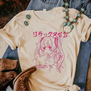 Женская футболка с принтом Y2k, японские футболки Y2K с аниме, женская одежда в стиле харадзюку