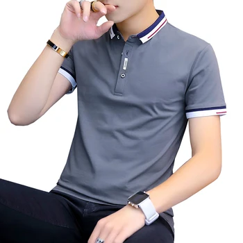 2023 Летняя повседневная мужская рубашка-поло с коротким рукавом и отложным воротником, приталенная, Продается Цветная мужская рубашка-поло большого размера