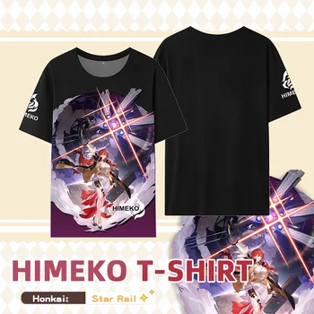 Аниме Honkai: футболка для косплея Star Rail с короткими рукавами, мужские и женские футболки Himeko
