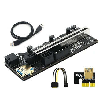 PCI-E Riser VER010X 1X 4x 8x 16x Удлинитель PCIE USB Riser от 15pin до 6Pin карты 184A