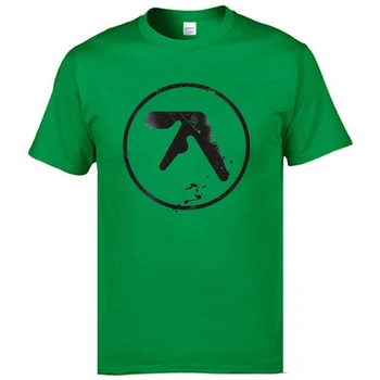 Футболка Aphex Twin Logo Techno с круглым вырезом, уникальные студенческие футболки из 100% хлопка с коротким рукавом, футболка на день рождения 2019