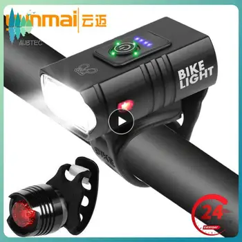 1-8 шт. Светодиодный велосипедный фонарь 1000LM USB Перезаряжаемый индикатор питания MTB, Передняя лампа для горного шоссейного велосипеда, Фонарик, велосипедное снаряжение