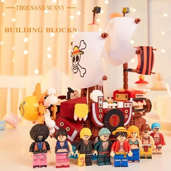  Строительный блок Thousand Sunny, аниме-фигурка Луффи Ророноа Зоро, модель пиратского корабля, Детская игрушка-головоломка, подарок на день рождения